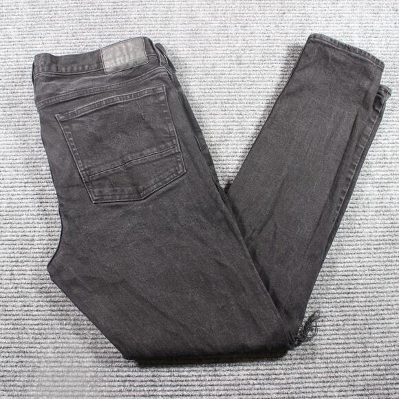 PacSun Jeans Mens 34x32 Black Stacked Skinny Distressed Knees - Picture 1 of 10
